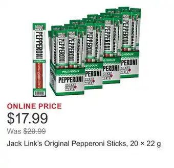 Costco Jack Link's Original Pepperoni Sticks, 20 × 22 g offer