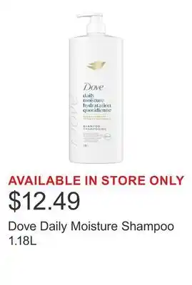 Costco Dove Daily Moisture Shampoo 1.18L offer