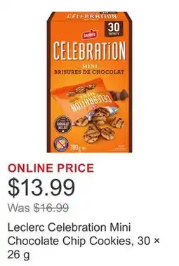 Costco Leclerc Celebration Mini Chocolate Chip Cookies, 30 × 26 g offer
