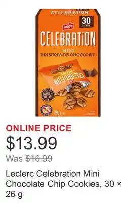Costco Leclerc Celebration Mini Chocolate Chip Cookies, 30 × 26 g offer
