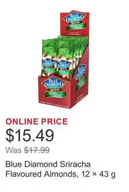 Costco Blue Diamond Sriracha Flavoured Almonds, 12 × 43 g offer