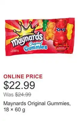Costco Maynards Original Gummies, 18 × 60 g offer