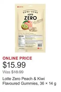 Costco Lotte Zero Peach & Kiwi Flavoured Gummies, 36 × 14 g offer