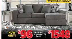 Surplus Furniture Gardiner Pewter 2Pc Sectional offer