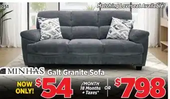 Surplus Furniture Galt Granite Sofa offer
