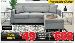 Surplus Furniture Grey 2Pc Sofa & Ottoman offer