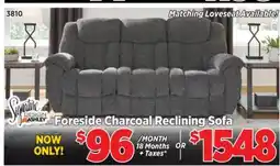 Surplus Furniture Foreside Charcoal Reclining Sofa offer