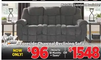 Surplus Furniture Foreside Charcoal Reclining Sofa offer
