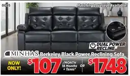Surplus Furniture Berkeley Black Power Reclining Sofa offer