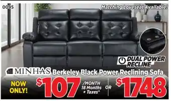 Surplus Furniture Berkeley Black Power Reclining Sofa offer