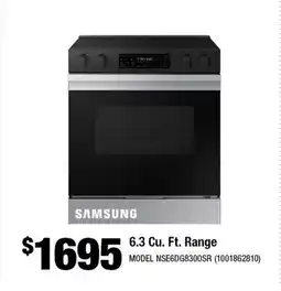 Home Depot SAMSUNG 6.3 Cu. Ft. Range offer