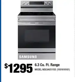 Home Depot SAMSUNG 6.3 Cu. Ft. Range offer