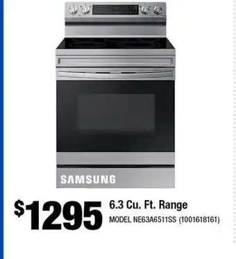 Home Depot SAMSUNG 6.3 Cu. Ft. Range offer
