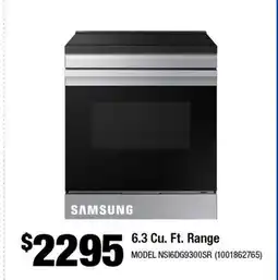 Home Depot SAMSUNG 6.3 Cu. Ft. Range offer