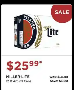 The Beer Store MILLER LITE offer
