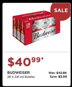 The Beer Store BUDWEISER offer