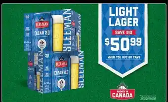 The Beer Store Sleeman Clear 2.0 Light Lager offer