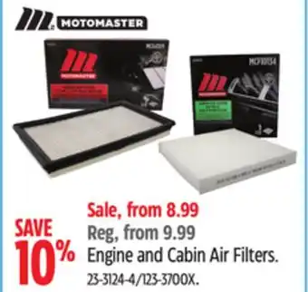 Canadian Tire Engine and Cabin Air Filters offer
