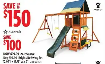 Canadian Tire Brightside Swing Set offer