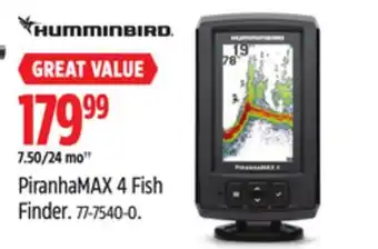 Canadian Tire Humminbird PiranhaMAX 4 Fish Finder offer