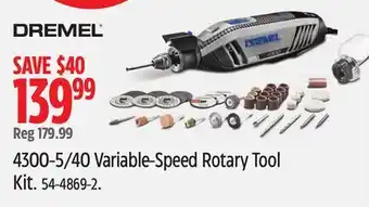 Canadian Tire 4300-5/40 Variable-Speed Rotary Tool Kit offer