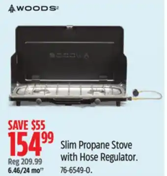 Canadian Tire Woods Slim Propane Stove with Hose Regulator offer