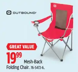 Canadian Tire Outbound Mesh-Back Folding Chair offer