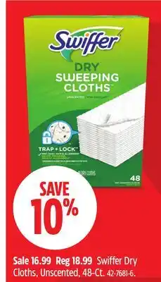 Canadian Tire Swiffer Dry Cloths, Unscented offer