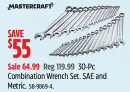 Canadian Tire Mastercraft Combination Wrench Set offer