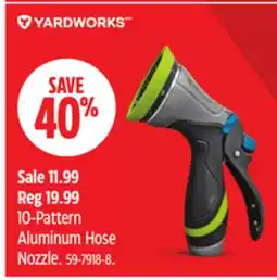 Canadian Tire Yardworks 10-Pattern Aluminum Hose Nozzle offer