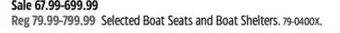 Canadian Tire Navigloo Selected Boat Seats and Boat Shelters offer