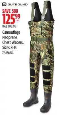 Canadian Tire Outbound Camouflage Neoprene Chest Waders offer