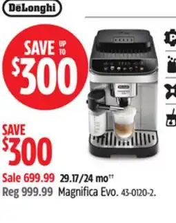 Canadian Tire DeLonghi Magnifica Evo offer