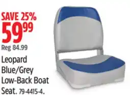 Canadian Tire Leopard Blue/Grey Low-Back Boat Seat offer