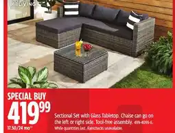 Canadian Tire For Living Sectional Set with Glass Tabletop offer