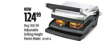 Canadian Tire Breville Adjustable Grilling-Height Panini Maker offer