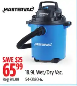 Canadian Tire Mastervac 18.9L Wet/Dry Vac offer
