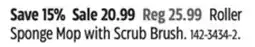 Canadian Tire Roller Sponge Mop with Scrub Brush offer