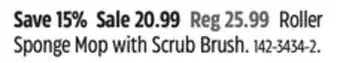 Canadian Tire Roller Sponge Mop with Scrub Brush offer