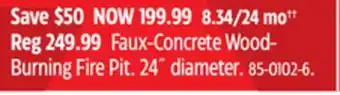 Canadian Tire For Living Faux-Concrete Wood- Burning Fire Pit. 24˝ diameter offer