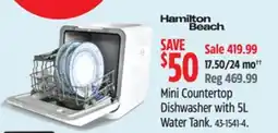 Canadian Tire Hamilton Beach Mini Countertop Dishwasher with 5L Water Tank offer