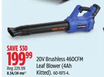 Canadian Tire Mastercraft 20V Brushless 460CFM Leaf Blower (4Ah Kitted) offer