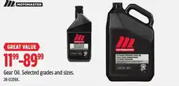 Canadian Tire Motomaster Gear Oil Selected grades and sizes offer