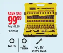 Canadian Tire Stanley Professional Grade Black Chrome Socket Set, 122-pc, SAE/Metric offer