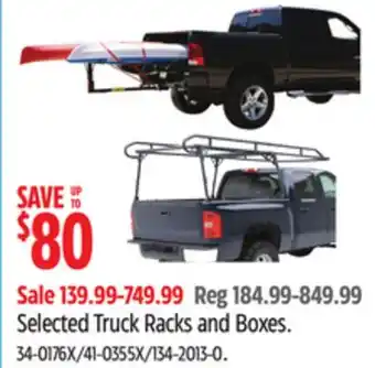 Canadian Tire Erickson Selected Truck Racks and Boxes offer