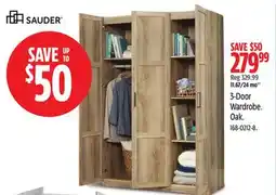 Canadian Tire Sauder 3-Door Wardrobe offer