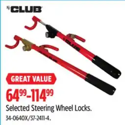 Canadian Tire The Club Selected Steering Wheel Locks offer