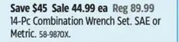 Canadian Tire Mastercraft 14-Pc Combination Wrench Set offer