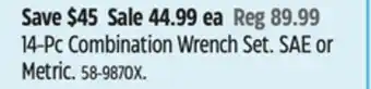 Canadian Tire Mastercraft 14-Pc Combination Wrench Set offer