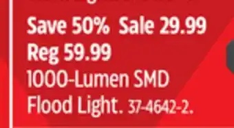 Canadian Tire MotoMaster 1000-Lumen SMD Flood Light offer